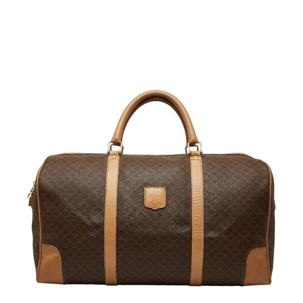 Celine Macadam Boston Bag Brown Leather